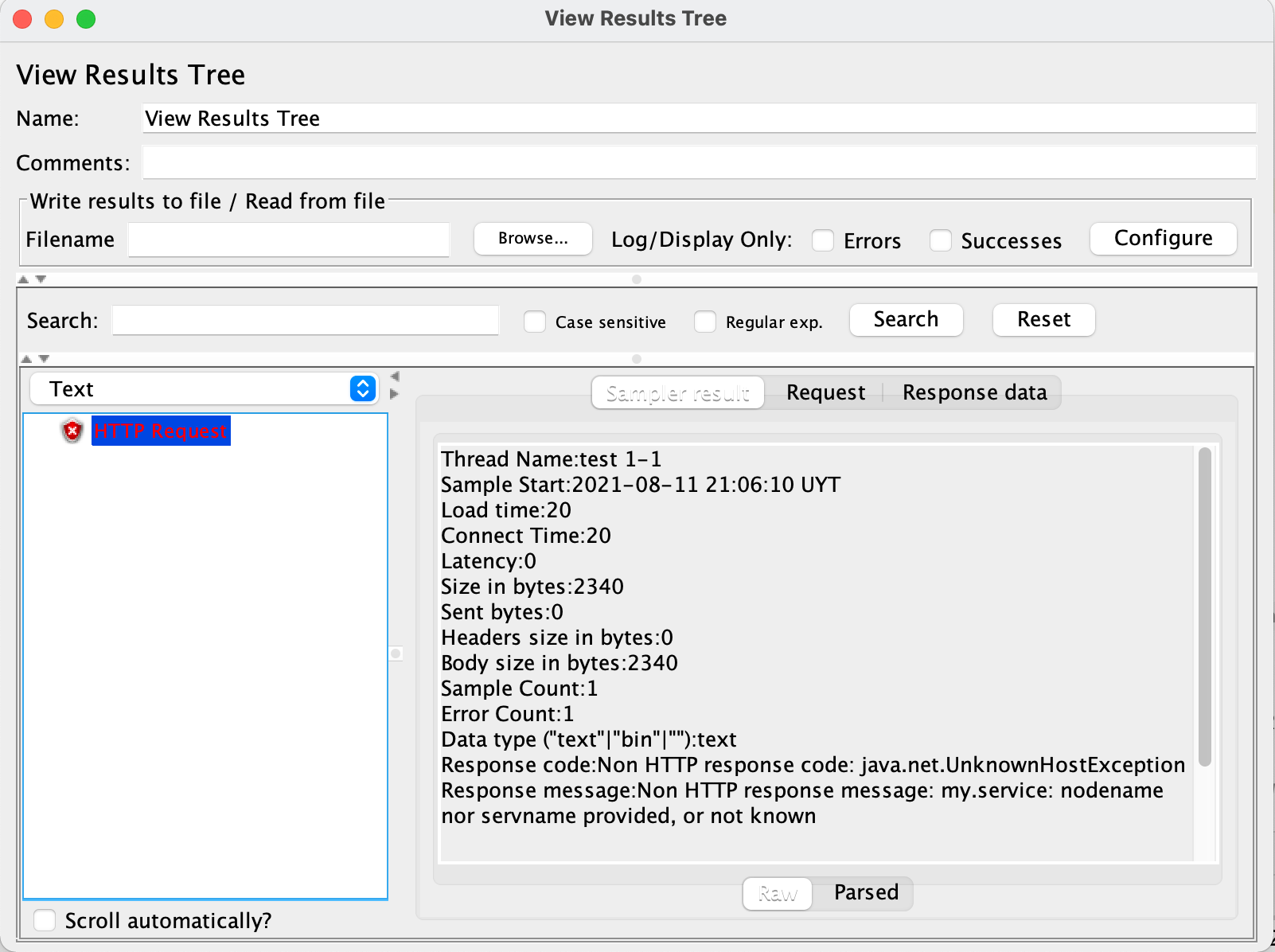 View Results Tree GUI